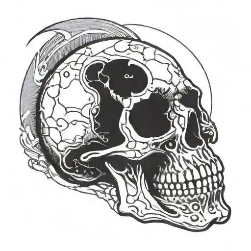 Skull With Moon In The Background