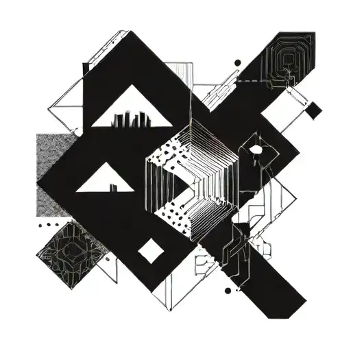 Abstract Geometric Shapes Inspired By Techno Music Visuals