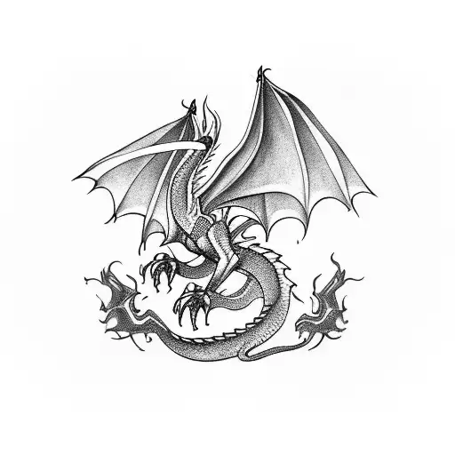 Dragon Wrapped Around A Castle Tower