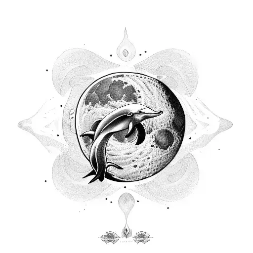 Moon Dolphin Love