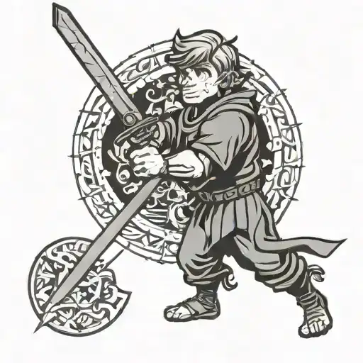 Sccoby Doo Holding Sword