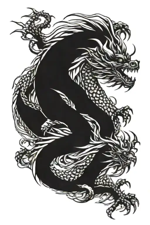 Dragon Climbing Up The Back