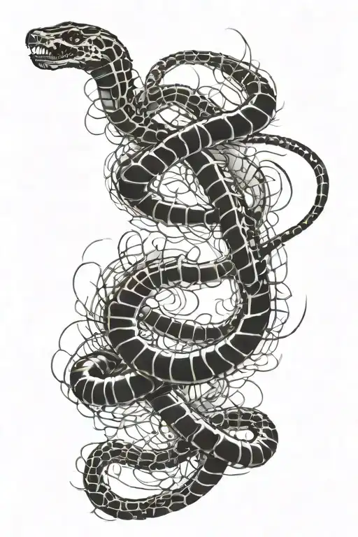 X-ray Spine Showing Snake Wrapped