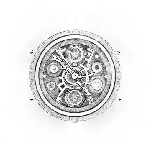 Broken Clock Face With Gears