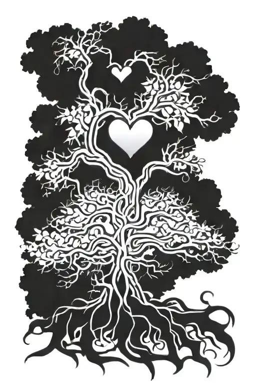 A Tree With A Heart As The Roots