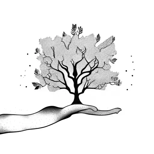 Tree In Hands Suggesting That Life Is A Gift