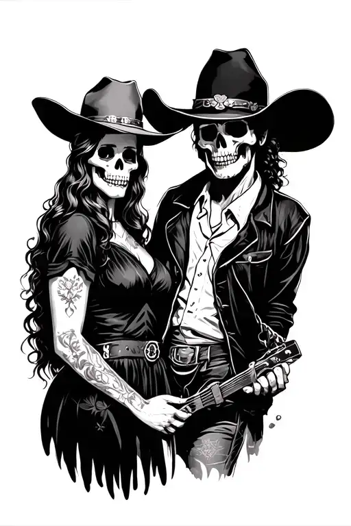 Dead Cowboy With Wife