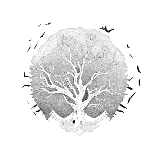 Tree With Broken Branch