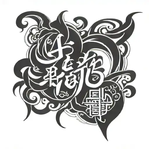Chinese Tribal Tattoo With Writing Saying Eternal Love Ali