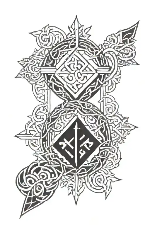 Nordic Runes Intertwined Symbolizing Love