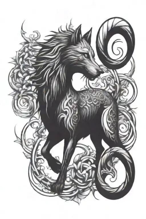 Wolf And Scorpion Intertwined