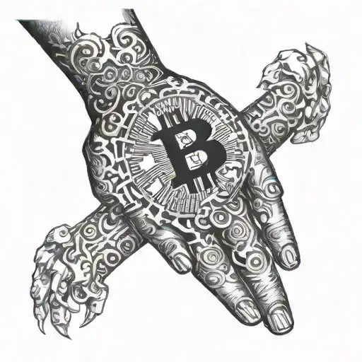 Bitcoin Freedom Standing With Clasped Hands