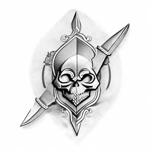 Greek Sword With Skull