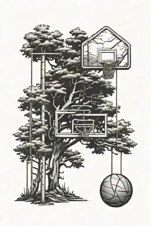 Forest And Basketball Hoop