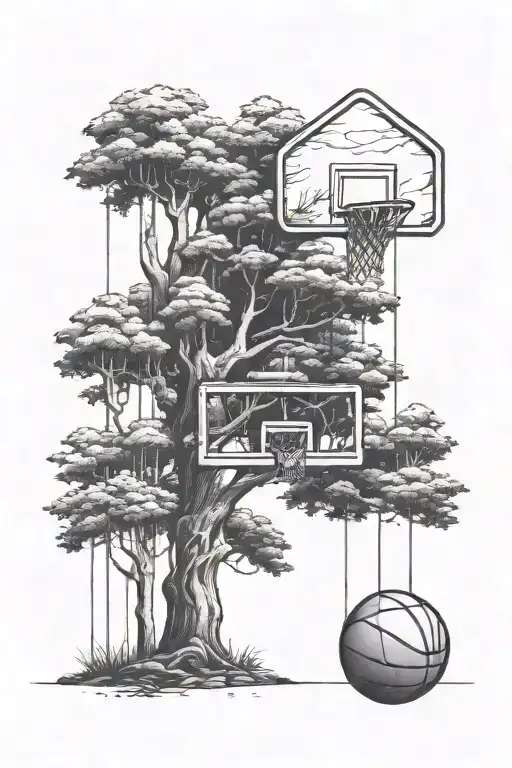 Forest And Basketball Hoop