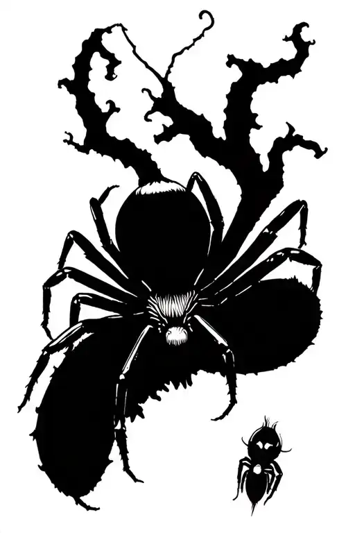 Poison Tree And Black Widow Spider