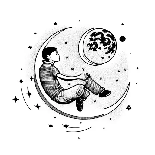 Boy Reaching For Moon