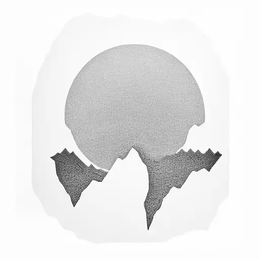 A Silhouette Of A Hiker Standing On An Uppermost Highest Mountaintop At Sunset