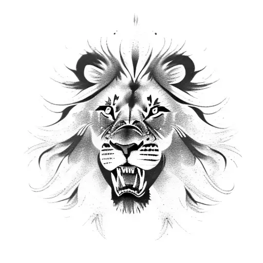 A Majestic Lion Roaring Fiercely