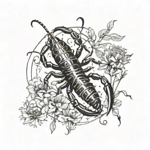 Scorpion Surrounded By Dandelions