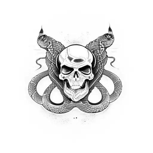 Death Mark Where The Snake Curls Around The Deathly Hallow Logo