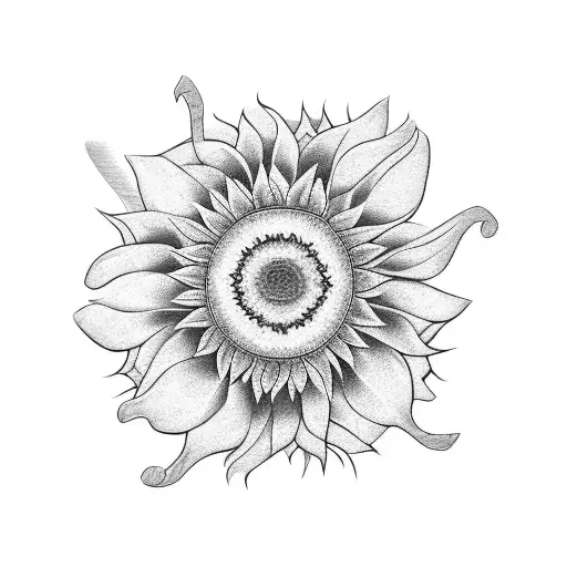 A Sunflower With Poker Symbols Incorporated Into Its Petals