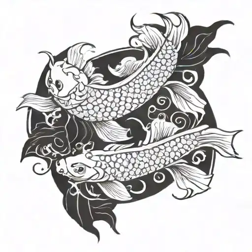 Koi Fish And Dragon