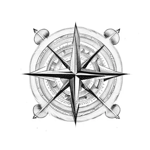 Wave With Arrow And Compass