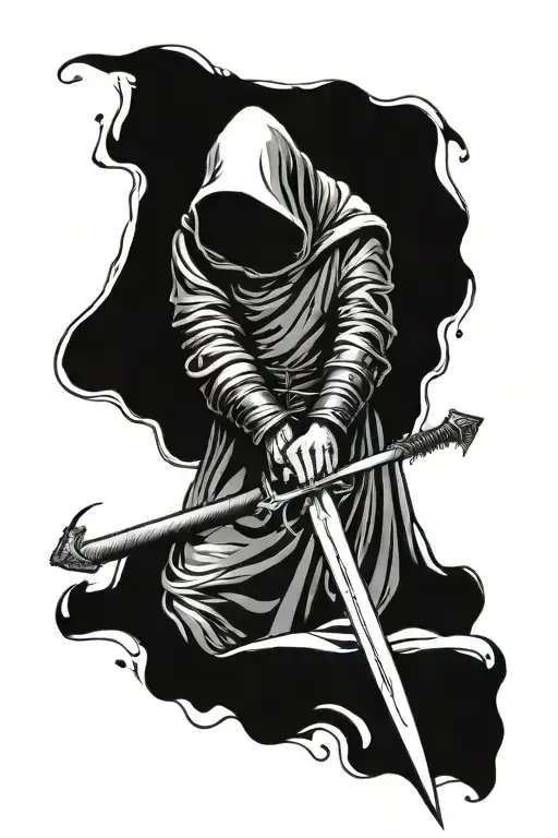 Hooded Man With Sword