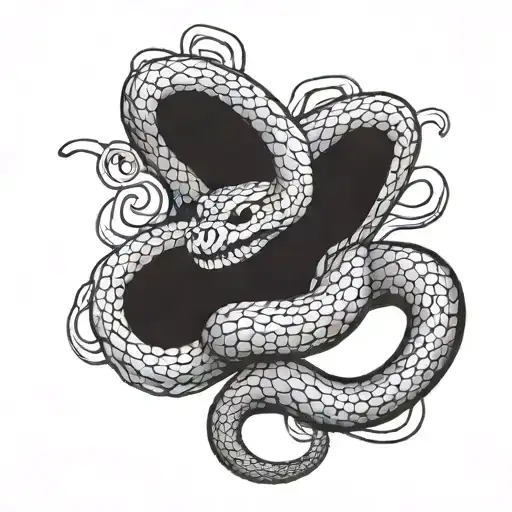 Evil Snake Looking To The Side