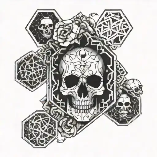 Hexagon Pattern With Skull Parts Integrated