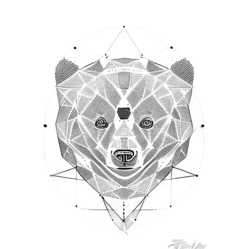 Binary Code Forming The Shape Of A Bear