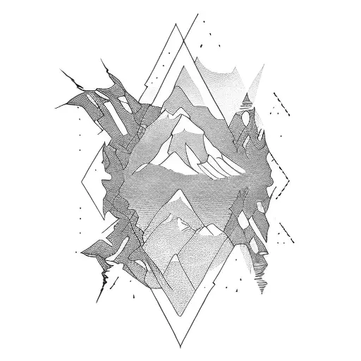 Abstract Black Tattoo Mountain Related
