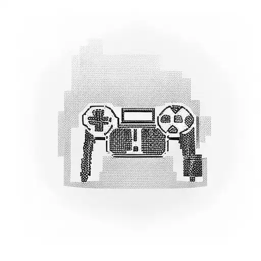 A Pixelated Cocktail Glass With A Gaming Controller Inside