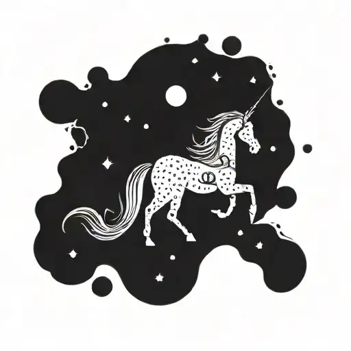 Cappicorn Aquarious Constellation With Moon