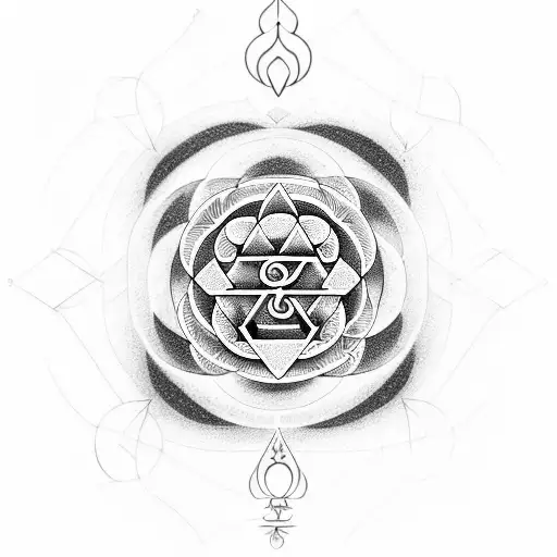 Ohm Symbol With Sacred Geometry
