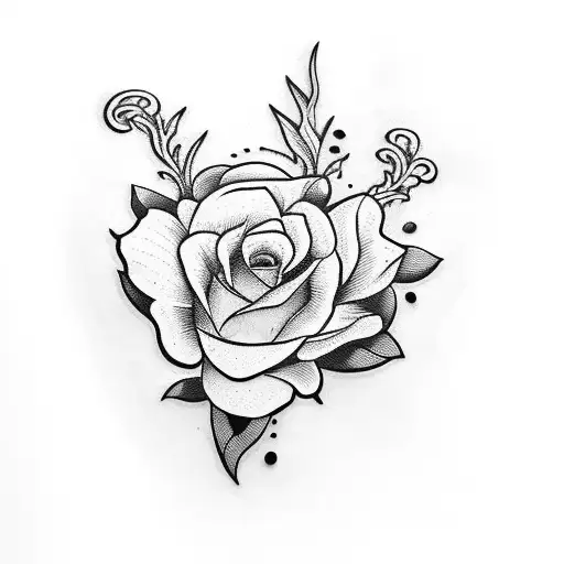 Floral Design With A Sword Through