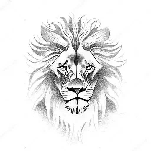 A Majestic Lion Standing In Front Of A Medieval Castle