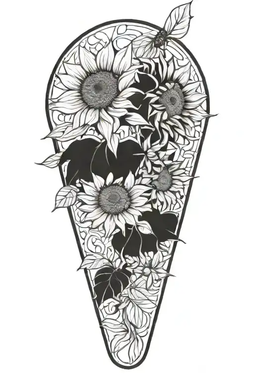 Three Sunflowers Representing Three Sisters