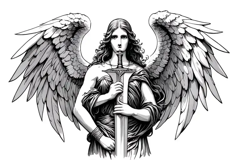 Angel Holding A Sword