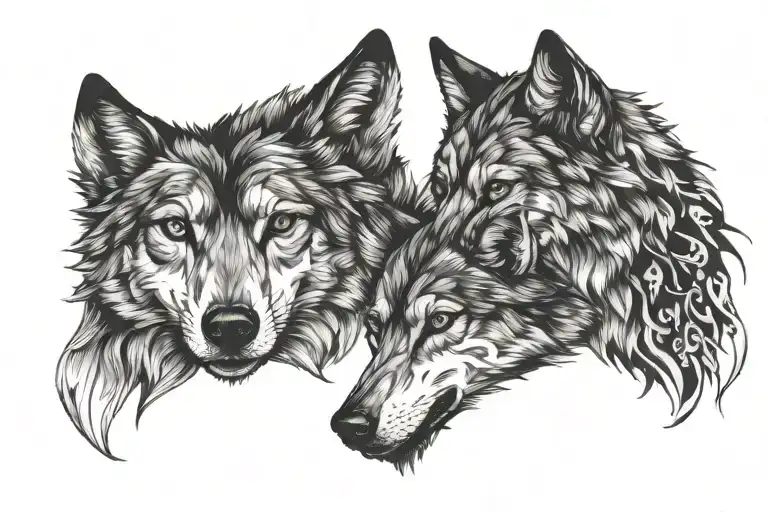 Dad Wolf Mom Wolf And Son Wolf Chest