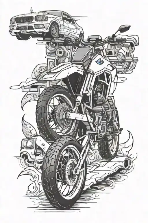 Leg Sleeve Tattoo Car Style With Bmw Honda And Many More