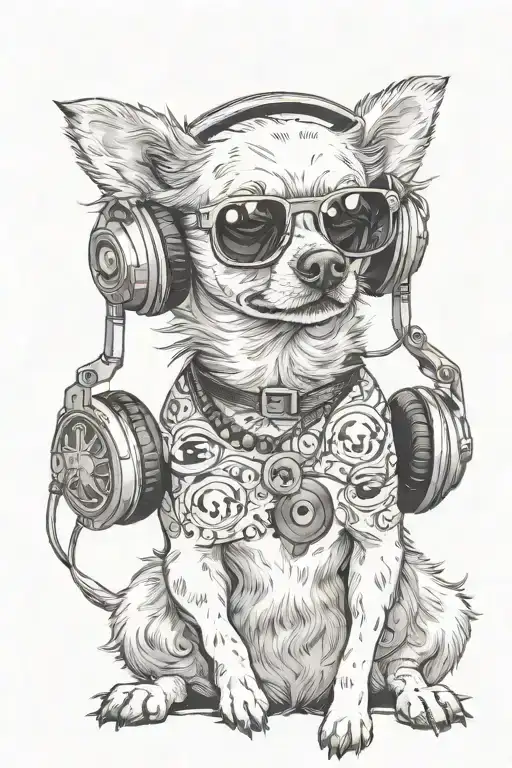 My Chihuahua Poodle Listening To Music