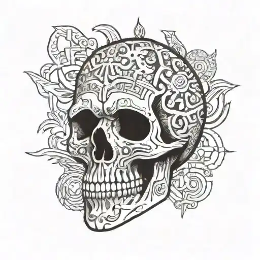 Skull And Hieroglyph