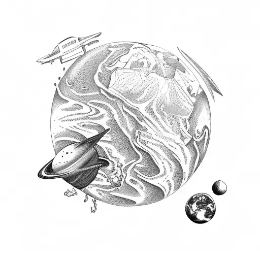 Planet Earth With Plane