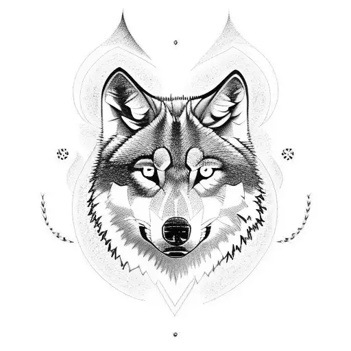 Half Sleeve With Wolf In The Middle