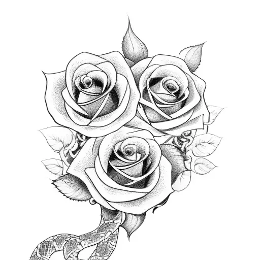 Sword With Roses And A Snake
