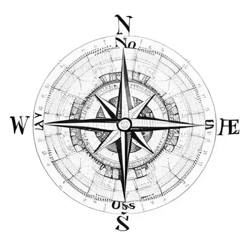 A Compass With Intricate Map Details Of Pernambuco And Recife