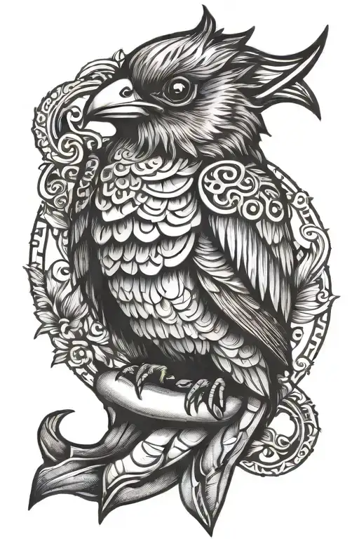 Small Bird Resting On Armored Hand