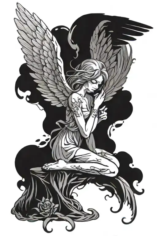 Fallen Angel With Wings